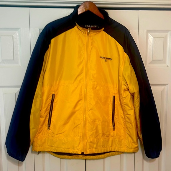Vintage 90s Polo Sport Ralph Lauren Yellow Jacket Large - Picture 1 of 9